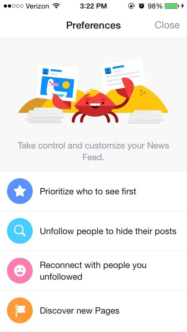 Facebook see first feature